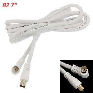   Male to Male Tv Rf Signal Transmit Fly Aerial Cable White Electronics