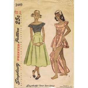   Pattern Teens Play Suit & Skirt Size 12 Bust 30 Arts, Crafts & Sewing