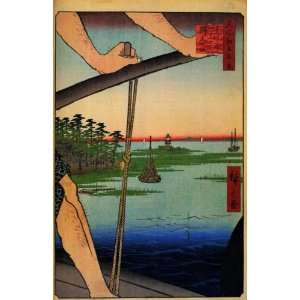   Labels Japanese Art Utagawa Hiroshige Haneda Ferry and Benten Shrine