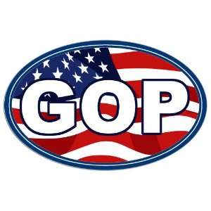    Oval USA Flag GOP (Republican Party) Sticker 