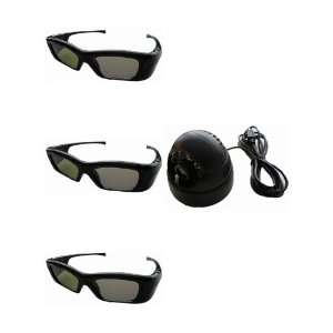  Rechargeable Glasses (THREE)and 3DTV Corp Gen2 Emitter for 