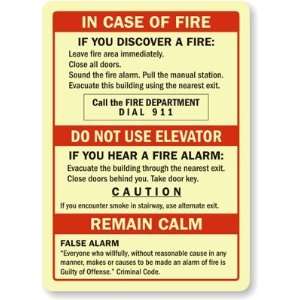  In Case Of Fire, Do Not Use Elevator, Caution, Remain Calm 