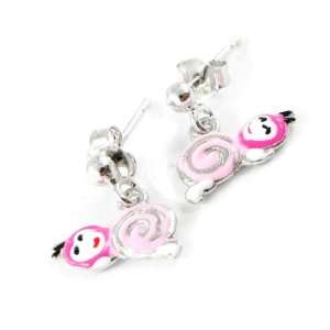  Silver loops Escargots pink. Jewelry