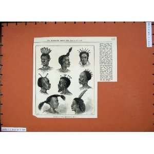  1874 Natives Ugogo East Central Arfica Hairstyles Heads 