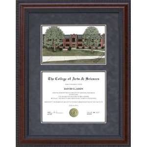 Diploma Frame with Licensed Rose Hulman Campus Lithograph  