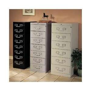 File Cabinet for 5 x 8 Cards, 7 Drawer, 19 1/8w x 28 1/2d x 52h, Black 