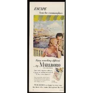   1952 Marlboro Cigarette Couple Escape Print Ad (10909)