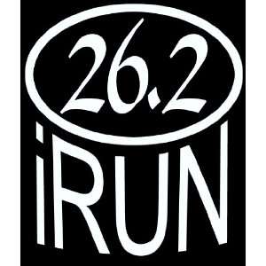  iRun 26.2 Marathon Sticker, White, Die Cut Vinyl 