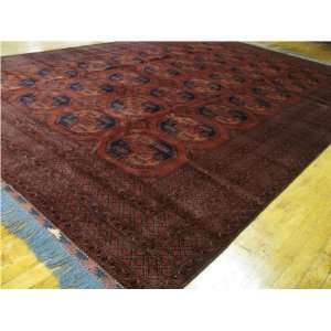  122 x 182 Red Hand Knotted Wool Afghan Rug Furniture 