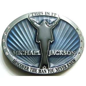  MJ MICHAEL JACKSON THIS IS IT BELT BUCKLE BLUE (BRAND NEW 