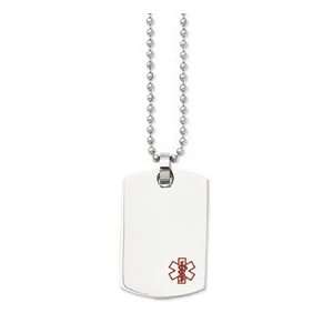  Stainless Steel Medical Jewelry Dog Tag Pendant Jewelry