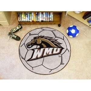 Western Michigan WMU Broncos Soccer Ball Shaped Area Rug Welcome/Bath 