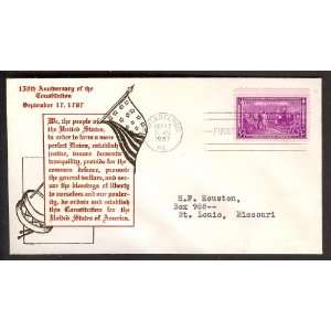   62) First Day Cover; 150th Anniversary; Constitution 