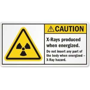  X Rays produced when energized. Do not insert any part of 
