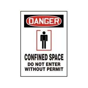 DANGER CONFINED SPACE DO NOT ENTER WITHOUT PERMIT (W/GRAPHIC) Sign 