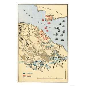 Map of Battle of Yorktown where the British Army Was Defeated by the 