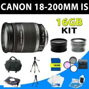  Canon Ef s 18 200mm 18200mm F/3.5 5.6 Is Lens + 16gb 