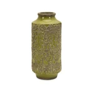  13.75 Pocono Ornate Green and Brown Relief Pattern Clay 