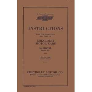 1928 CHEVROLET Full Line Owners Manual User Guide
