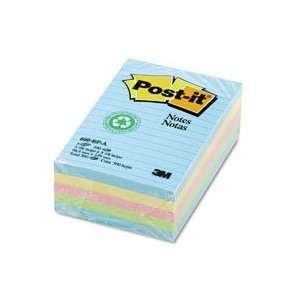  Post it Notes, Original Pad, 4X6, Lined, Recycled, Asst 