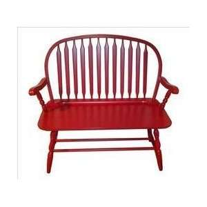  Colonial Windsor Bench (Knockdown) UPS able   Antique Red 