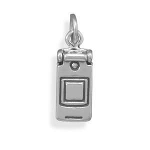    Cell Phone Charm Antiqued Sterling Silver   Really Opens Jewelry