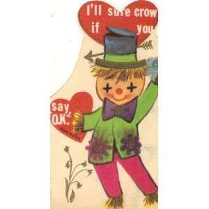   Vintage Valentine Card Ill Sure Crow If You Say Ok 