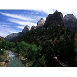 The Virgin River Flows Through Zion National Park, Utah Premium 