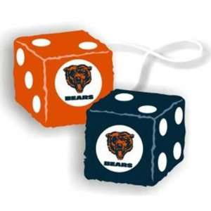  Chicago Bears NFL 3 Car Fuzzy Dice 