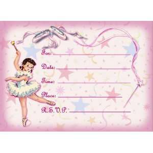   Mia Ballerina Party Invitations Party Pack   8 cards