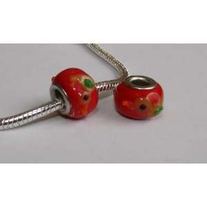 Silver Duck 3 Dimensional Lampworks Glass Charm Bead for Bracelet or 