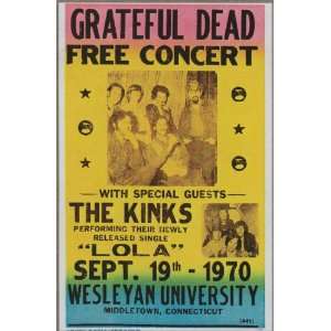 Grateful Dead Free Concert Poster 