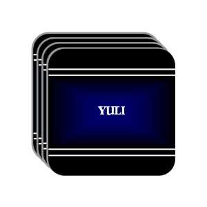 Personal Name Gift   YULI Set of 4 Mini Mousepad Coasters (black 