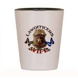  Shot Glass White and Black of Law Officers Police Officers 