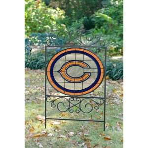 CHICAGO BEARS Team Logo STAINED GLASS YARD SIGN (20 x 38) by Memory 