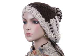 Luxury Tufted Knit Beanie Beret Hat Winter Cap be516bm  