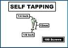 100)Hex Self Tapper(Tapping​)Metal Screw 6 x12mm(1/4 Head)Fit Ground 