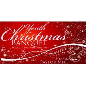  3x6 Vinyl Banner   Youth Group Christmas Banquet 