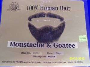 Mischief Goatee Human Hair Costume Moustache 3 COLORS  