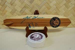 2009 Surfers Hall Fame Signed Wood Surfboard Surf Wax  