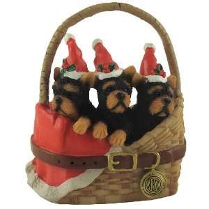 25 American Kennel Club Yorkies in a Basket Dog Christmas Ornament 