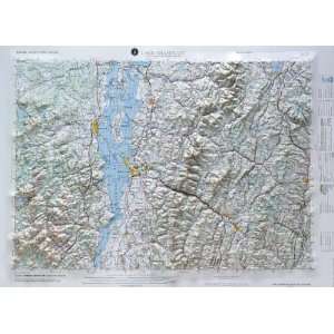  REGIONAL Raised Relief Map in the states of New Hampshire, New York 
