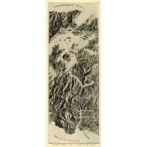  1909 Print Panama Canal Gatun Locks Dam Map Culebra Mira 