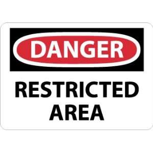  Danger, Restricted Area, 7X10, Adhesive Vinyl Industrial 
