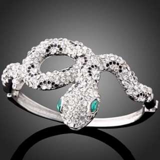 ARINNA Swarovski Crystal snake gold GP bangle Bracelet  