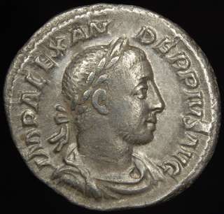 Ancient Roman Silver Denarius coin Severus Alexander  
