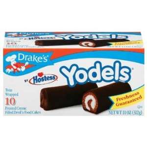 Drakes by Hostess 10 ct Yodels Frosted Creme Filled Devils Cakes 11 