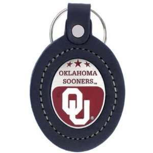  OKLAHOMA SOONERS OFFICIAL LOGO LEATHER KEYCHAIN Sports 