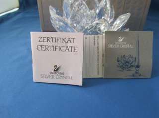 Swarovski Silver Crystal Large Waterlily Candle Holder in box with COA 