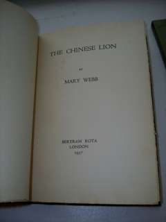 Mary Webb   THE CHINESE LION   1937 HC/SC #315/350  
